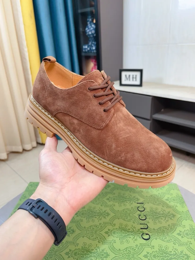 Men's shoes 💰500🌸🌸 (GUCCI) [can be made without label] G's new business boots are full-layer calfskin embossed with classic diamond pattern craftsmanship. They are high-end and classy, ​​versatile and have a full three-dimensional feel. They use raw rubber non-slip outsole. If you look closely, you will be addicted to the leather. You can't extricate yourself ~ the best on the market.          Fabric: Cowhide/Embossed Lining: Cowhide.          Please make a note when placing an order, size: 38-44 (37, 45, 46 can be customized and cannot be returned or exchanged)